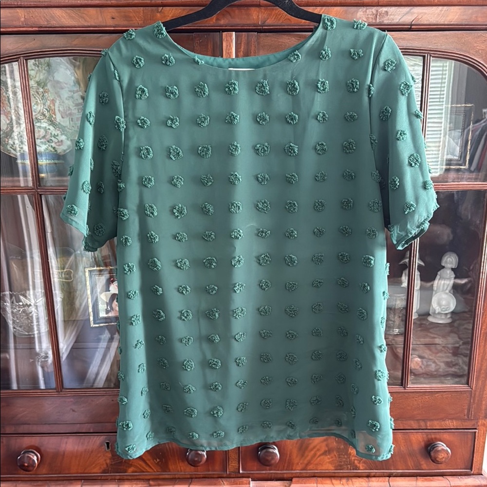 Blooming Jelly Green Blouse with Textured Pattern